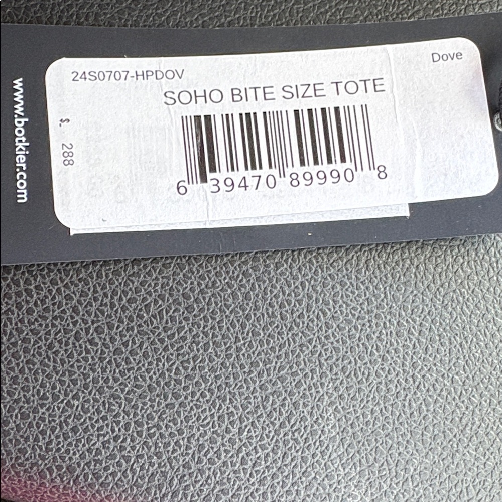 Botkier Dove Soho Bite Size Leather Tote with Black zipper Accents - Picture 2 of 6